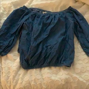 Denim off the shoulders shirt